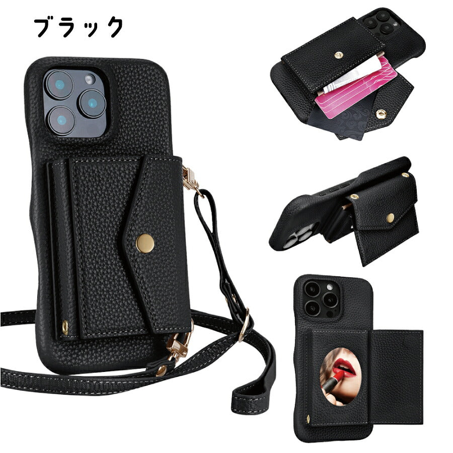 Google Pixel 6 ショルダーケース GooglePixel6a ショルダー グーグルピクセル6 pixel6 ケース カバー PUレザー カードポケット カード収納 ミラー付き
