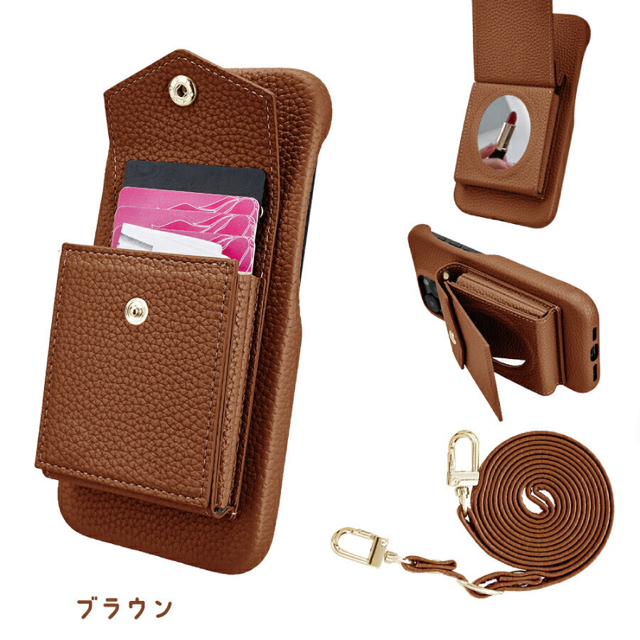 Galaxy S26 SC-51G SCG36 SM-S942Z SM-S942C SM-S942Q ショルダーケース Galaxys26 ショルダー ギャラクシーs26 ケース カバー PUレザー カードポケット カード収納 ミラー付き