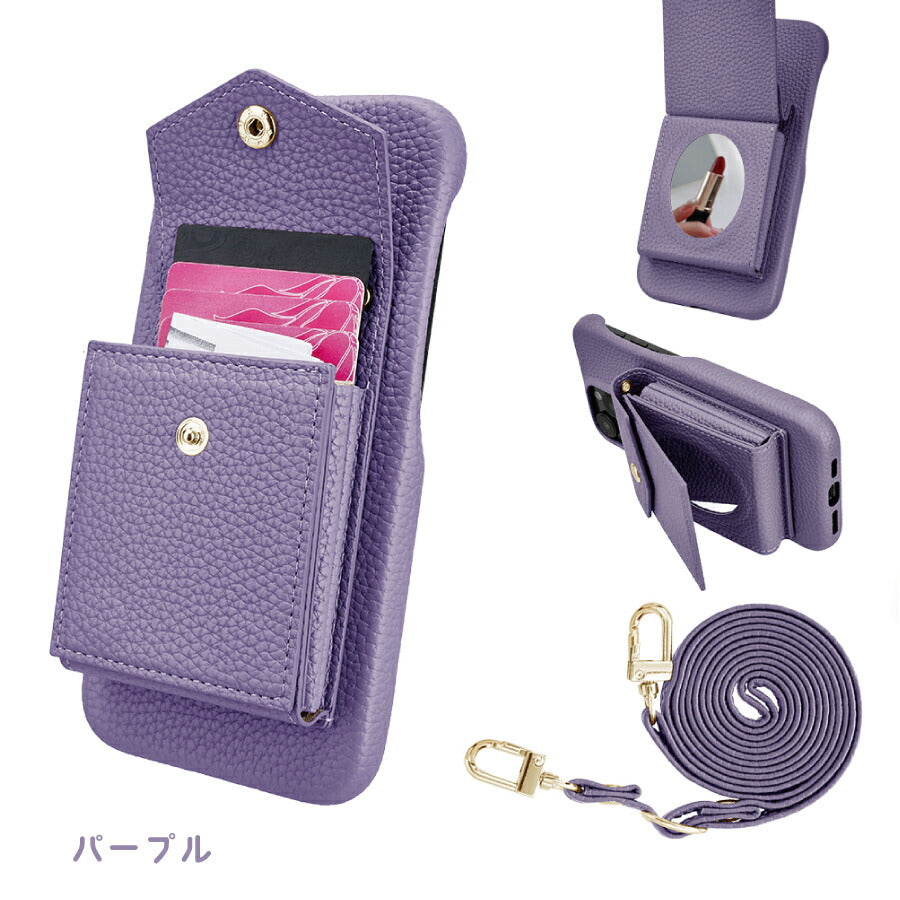 Galaxy S23 SC-51D SCG19 ショルダーケース Galaxys23 ショルダー ギャラクシーエス23 ギャラクシー ケース カバー PUレザー カードポケット カード収納 ミラー付き