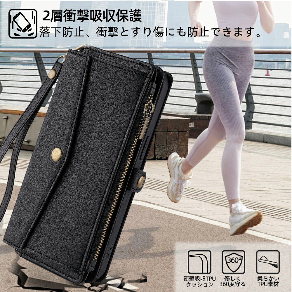 Galaxy S8 Plus SC-03J SCV35 手帳ケース GalaxyS8Plus 手帳型 ギャラクシーエス8プラス ギャラクシー 手帳タイプ ケース カバー PUレザー カードポケット カード収納 サイドポケット スタンド機能 ショルダーストラップ ブラック
