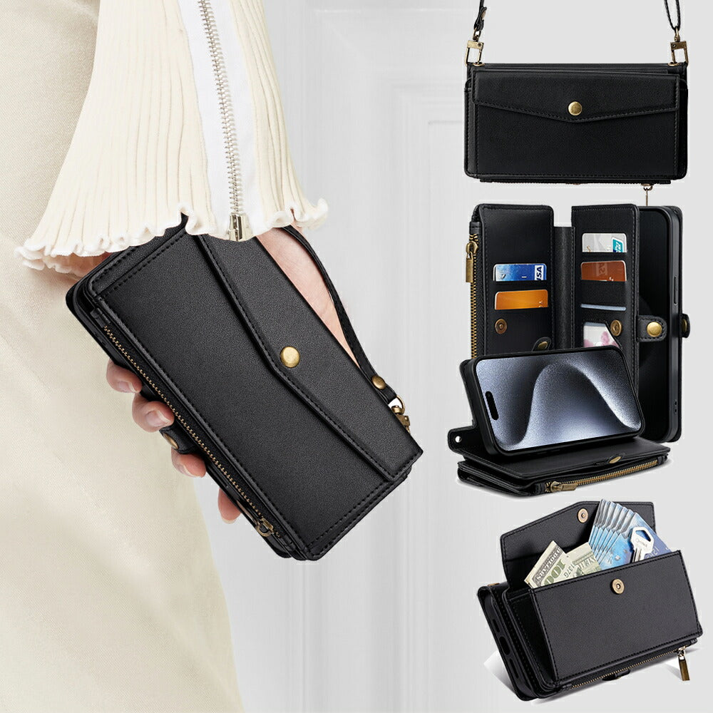 Galaxy S20 Ultra SCG03 手帳ケース Galaxys20ウルトラ 手帳型 ギャラクシーエス20ウルトラ ギャラクシー 手帳タイプ ケース カバー PUレザー カードポケット カード収納 サイドポケット スタンド機能 ショルダーストラップ ブラック