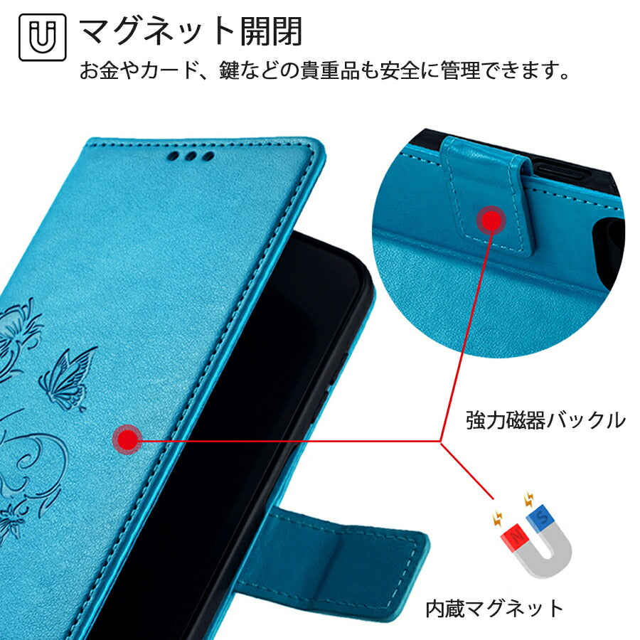 Galaxy NOTE 10 Plus SC-01M SCV45 手帳ケース GalaxyNOTE10Plus 手帳型 ギャラクシーノート10プラス 手帳型 ギャラクシー 手帳タイプ ケース カバー PUレザー カードポケット カード収納 スタンド機能 マグネット 蝶々 バタフライ