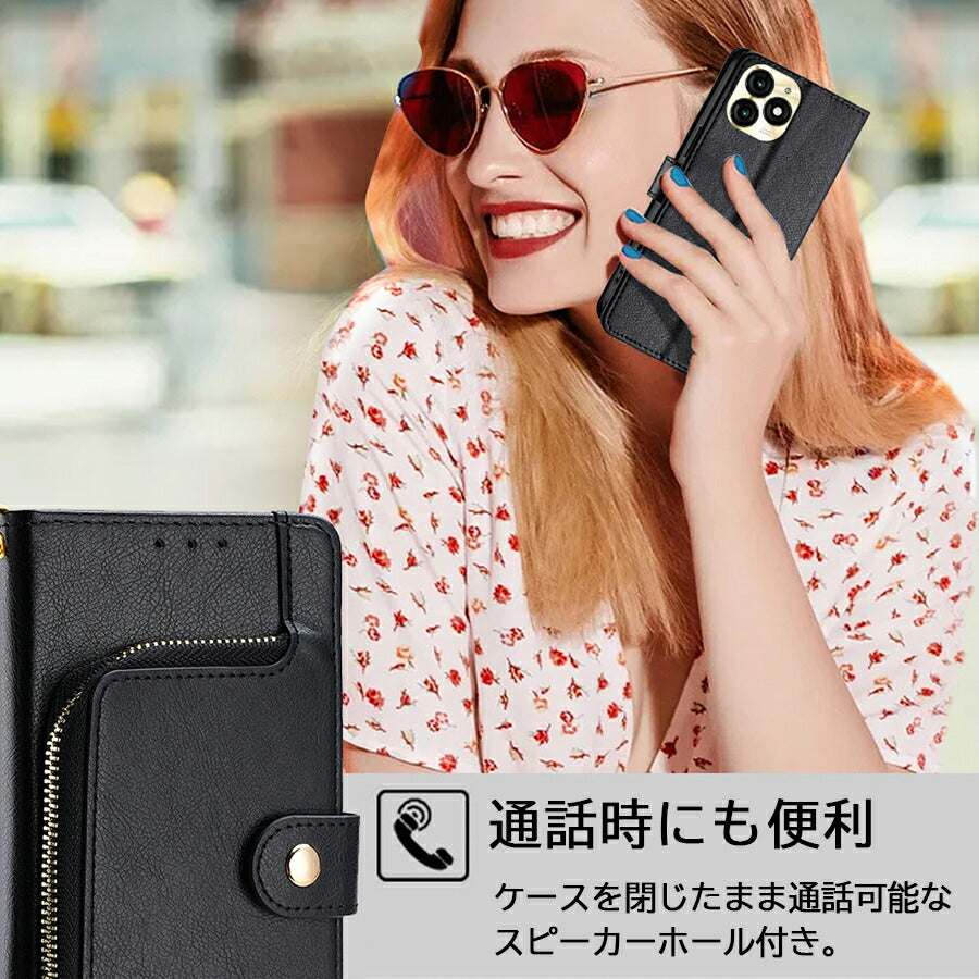 Android One S9  S9-KC KC-S304 手帳ケース アンドロイドワン AndroidOneS9 手帳型 手帳タイプ ケース カバー PUレザー カード収納 スタンド機能 ジッパー収納 小銭入れ ウォレットケース